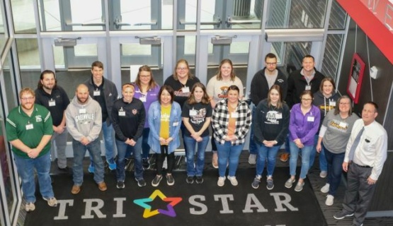 Mercer County Leadership in Action group at the Tri Star entrance. 