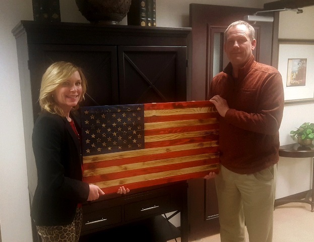  Wooden Flag Presented to Thomas P. Pappas and Associates: Featured Image 1 